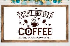Fresh brewed coffee self serve SVG, Vintage Laundry Sign Product Image 1