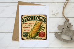 Fresh Corn Farm Market Sign PNG Product Image 3