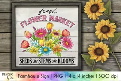 Farm Fresh Flower Market Farmhouse Sign Print Product Image 1
