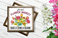 Farm Fresh Flower Market Farmhouse Sign Print Product Image 2