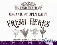 Vintage Farmhouse Home Round Sign Svg | Fresh Herbs Product Image 2