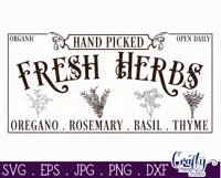Vintage Farmhouse Home Sign | Fresh Herbs Wall Art Svg Product Image 2