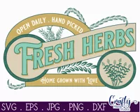 Vintage Farmhouse Home Sign | Fresh Herbs Svg Wall Art Product Image 2
