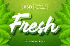 green leaves editable text effect mockup, natural fresh Product Image 1