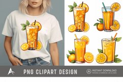 Watercolor Fresh Orange Juice Clipart Product Image 1