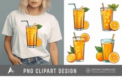 Watercolor Fresh Orange Juice Clipart Product Image 1