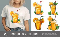 Watercolor Fresh Orange Juice Clipart Product Image 1