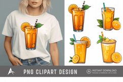 Watercolor Fresh Orange Juice Clipart Product Image 1