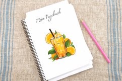 Watercolor Fresh Orange Juice Clipart Bundle Product Image 3
