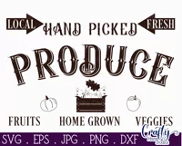 Vintage Farmhouse Home Sign | Fresh Produce Wall Art Svg Product Image 2