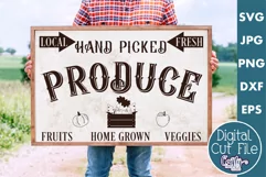Vintage Farmhouse Home Sign | Fresh Produce Wall Art Svg Product Image 1