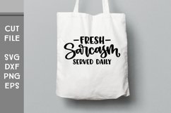 Fresh Sarcasm Served Daily, Hand Lettered Sarcastic SVG Product Image 3