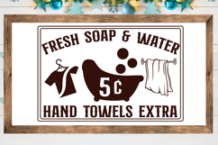 Fresh soap &amp; water 5c hand SVG, Vintage Laundry Si Product Image 1