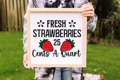 Fresh Strawberries 25 SVG, Farmhouse Sign SVG Design Product Image 3