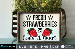 Fresh Strawberries 25 SVG, Farmhouse Sign SVG Design Product Image 1