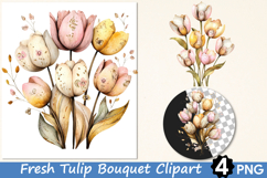 Fresh Tulip Bouquet Clipart Product Image 1