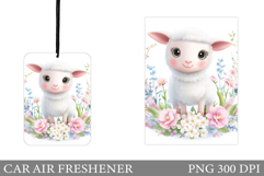 Cute Lamb Car Air Freshener Design. Cute Lamb Sublimation Product Image 1