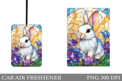 Cute Bunny Car Air Freshener Design. Cute Bunny Sublimation Product Image 1