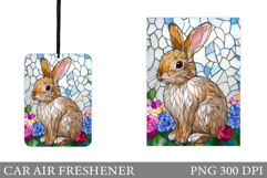 Cute Bunny Car Air Freshener Design. Cute Bunny Sublimation Product Image 1