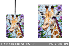 Cute Giraffe Car Air Freshener. Cute Giraffe Sublimation Product Image 1