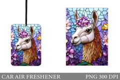 Cute Lama Car Air Freshener. Cute Lama Sublimation Product Image 1
