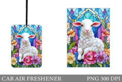 Cute Lamb Car Air Freshener. Cute Lamb Sublimation Product Image 1