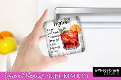 Fridge Magnet Cocktail Recipe Sublimation - Square Magnet
