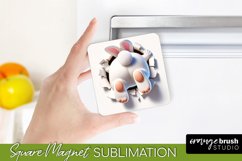 Fridge Magnet PNG Easter Bunny Sublimation 3D Hole in Wall