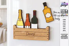 3D Cute Wooden Fridge Magnet Laser Cut | Bottles | Kitchen Product Image 1