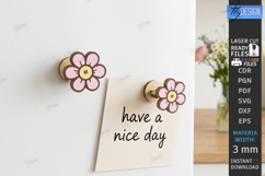 Cute 3D Fridge Magnets Laser Cut | Home Decor | Flowers CNC Product Image 1