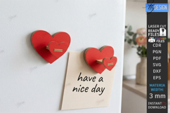 Cute 3D Fridge Magnets Laser Cut | Home Decor | Hearts Laser Product Image 1