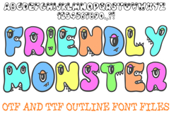 Friendly Monster Font Cartoon Typography Lettering ABC OTF by Squeeb Creative