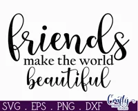 Farmhouse Home Round Sign Svg, Friends Make The World Product Image 2