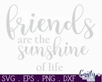 Farmhouse Home Round Sign Svg, Friends Are The Sunshine Product Image 2