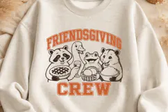 Friendsgiving Crew SVG PNG, Funny Thanksgiving Animals Shirt Product Image 3