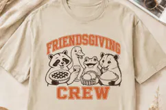 Friendsgiving Crew SVG PNG, Funny Thanksgiving Animals Shirt Product Image 2
