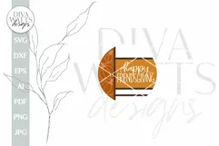 Happy Friendsgiving SVG Fall Door Hanger svg Thanksgiving Product Image 2