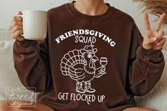 Friends Giving Squad SVG PNG - Thanksgiving Cowboy Turkey Product Image 1