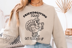 Friends Giving Squad SVG PNG - Thanksgiving Cowboy Turkey Product Image 3