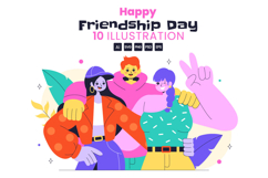 10 Happy Friendship Day Illustration Product Image 1
