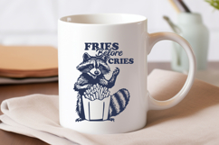 Fries Before Cries SVG Funny Raccoon Quote for Foodie Gifts Product Image 3