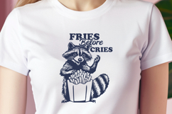 Fries Before Cries SVG Funny Raccoon Quote for Foodie Gifts Product Image 2