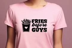 Funny Valentine's Day SVG - Fries Before Guys Shirt Design Product Image 2