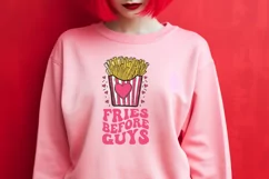 Fries Before Guys SVG PNG | Retro Valentine's Day Design Product Image 4