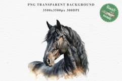 Friesian Horse Farm Animals Black Horses Clipart PNG Image Watercolor  Transparent Print for invitation t-shirt designs sublimation kids printable digital watercolor Friesian Horse, black horses clipart, sublimation nursery drawing, farm animals life