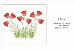 Fringe flowers embroidery design, fringe embroidery design Product Image 2