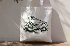 Cute Frog on Lily Pad SVG Cut File and PNG Clipart Product Image 2
