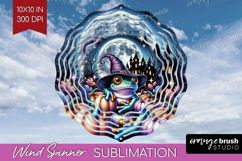 Frog Halloween Wind Spinner Sublimation PNG Cute Animal Product Image 1