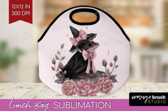 Frog Cute Lunch Bag Pink Halloween Lunch Bug PNG Sublimation Product Image 1