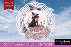 Frog Cute Wind Spinner Sublimation PNG Pink Halloween Round Product Image 1